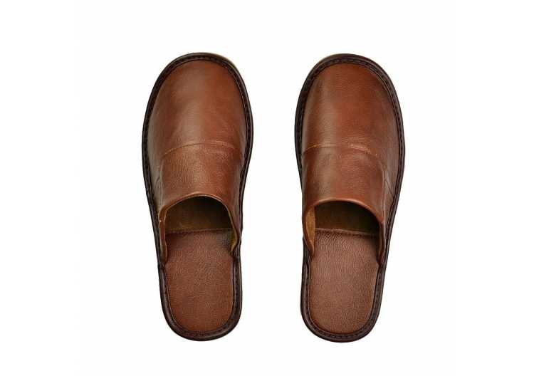 Luxury Indoor Cow Split Leather Men Slippers House Quality Bedroom Men Casual Shoes Spring Autumn Homen Men Leather Slippers