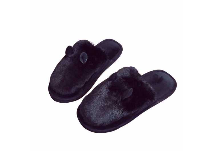 Hot Sale New Animal Prints Flock Slides Pantufas Home Slippers Warm Wool Female Indoor Natural Flats Casual House Shoes 56