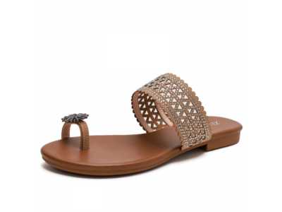 2021 Summer New Casual Fashion All match Thin and Simple Ladies Rear Zipper Open Toe Roman Flat Sandals Zapatos De Mujer