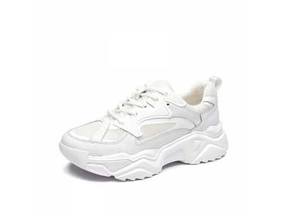Women Genuine Leather Sneakers Breathable Flat Platform Fashion Lightweight Student sneakers