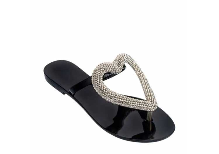 Heart Shape Women Jelly Sandals Cute Flip Flops 2021 Summer Sandals Women's Flat Slippers Jelly Sandalias Slides Female Footwear