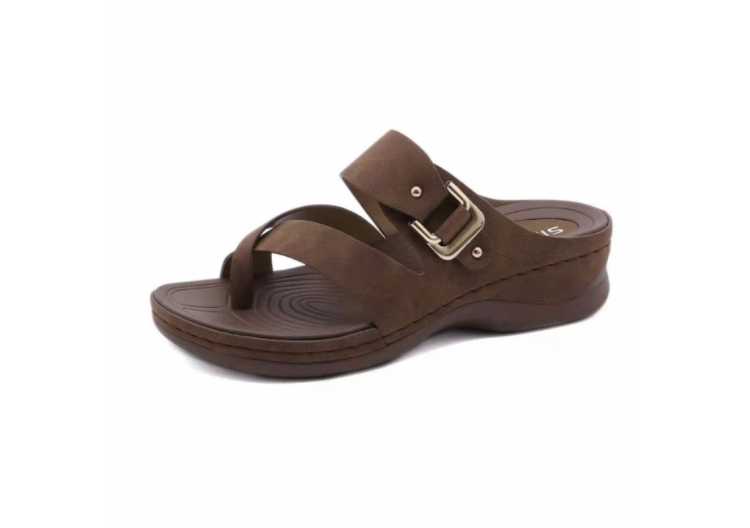 2021 New Summer Women Cork Slipper Casual Beach Double Buckle Non slip Outside Nubuck Leather Slip on Slides Shoe