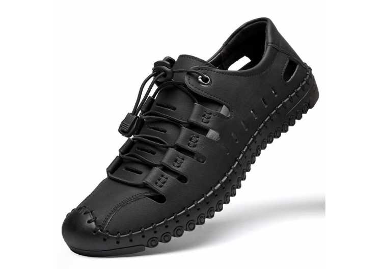 Classic Men's Sandals Summer Soft Sandals Comfortable Men Shoes Genuine Leather Sandals Big Size Soft Outdoor Men Roman Sandals