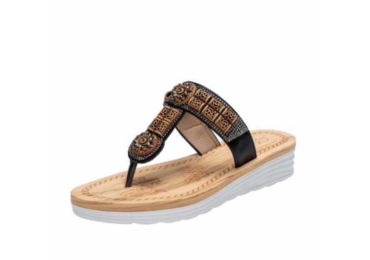 Shoes Slippers Soft Low Rubber Flip Flops Slides Big Size Comfort Hawaiian Flat Ethnic Concise Hoof Heels Scandals PU Rome Retro