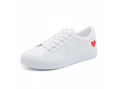 Women Shoes Women Casual Flats Heart Lace up Fashion Ladies Spring Autumn Shoes designer White Sneakers EUR Size 36 42