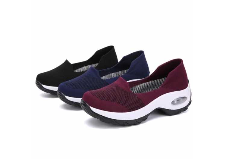 Women Sneakers Slip On Spring Summer Cushioning Sports Shoes for Female Wine Red Comfortable Women's Loafers Flats