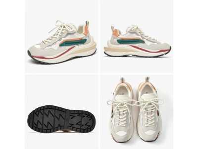Waffle Sneakers Women Synthetic Leather Mixed Colors Lace Up Platform Trainers Ladies Casual Shoes Handmade A29415