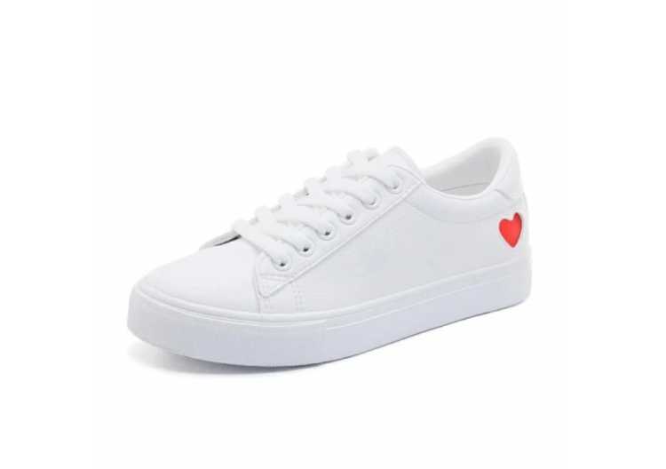 Women Shoes Women Casual Flats Heart Lace up Fashion Ladies Spring Autumn Shoes designer White Sneakers EUR Size 36 42