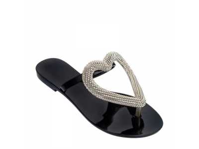Heart Shape Women Jelly Sandals Cute Flip Flops 2021 Summer Sandals Women's Flat Slippers Jelly Sandalias Slides Female Footwear