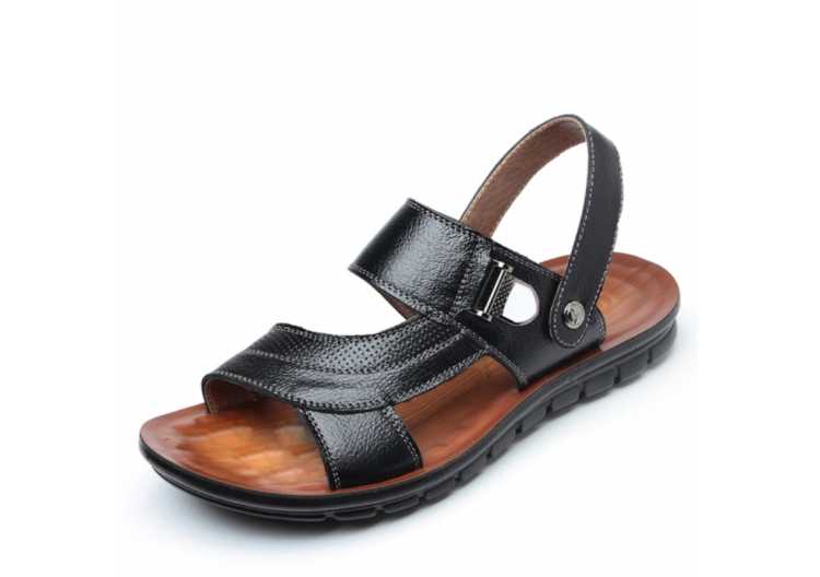 Men's Brand Sandals Genuine Leather Beach Shoes Men Casual Leather Thick Soled Non Slip Sandals Slippers for Summer